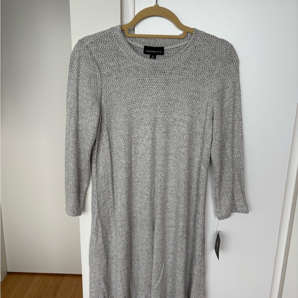 Long Sleeve Gray Sweater Dress